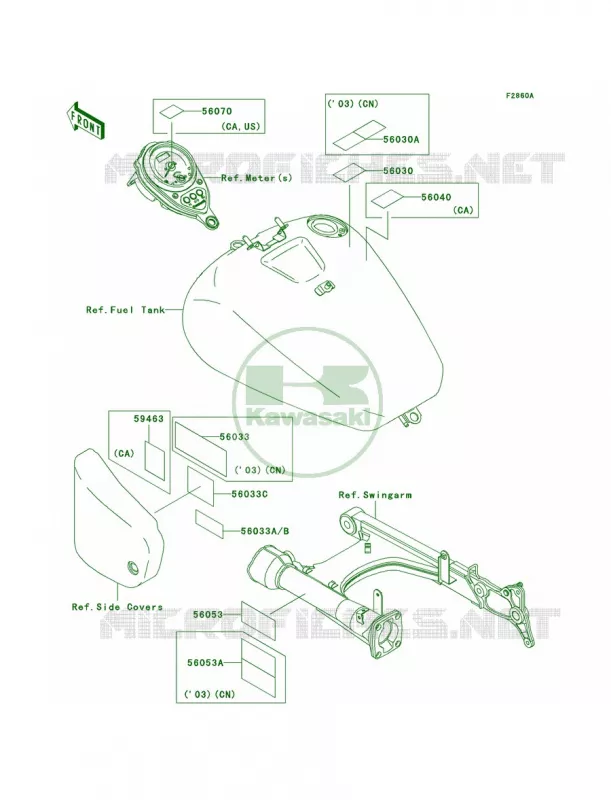 LabelsR3-R5 Kawasaki MOTOS 1500 2003 Vulcan 1500 Drifter  VN1500-R3