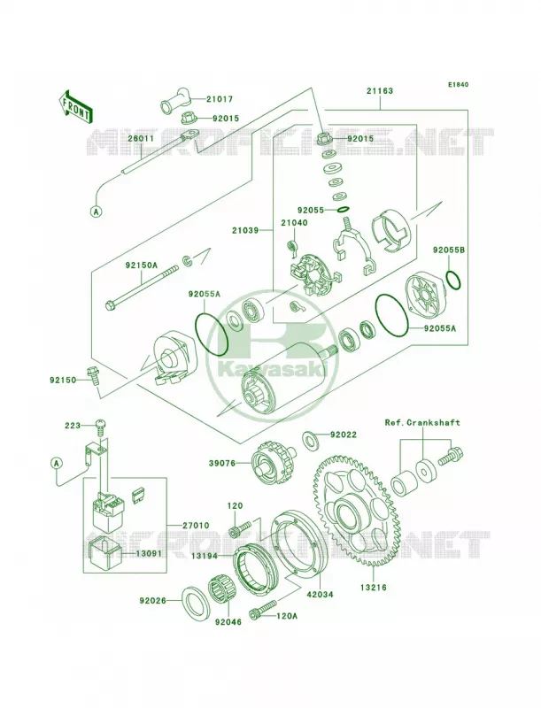 Starter Motor Kawasaki MOTOS 1500 2003 Vulcan 1500 Drifter  VN1500-R3