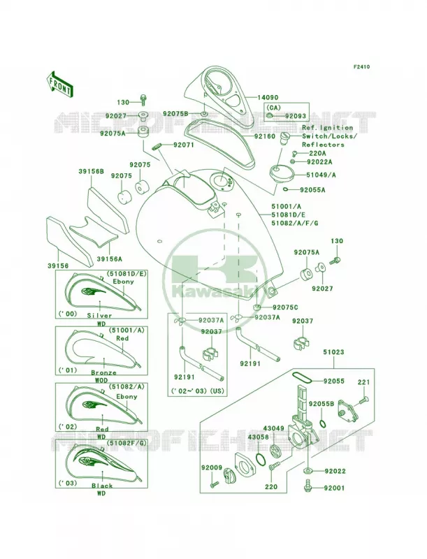 Fuel Tank Kawasaki MOTOS 800 2003 Vulcan 800  VN800-A9