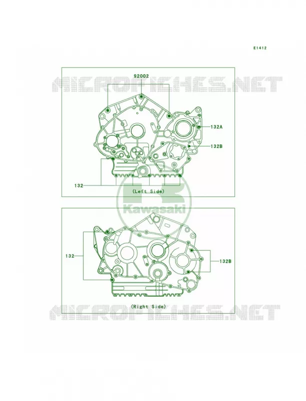 Crankcase Bolt Pattern Kawasaki MOTOS 800 2003 Vulcan 800 Drifter  VN800-E3