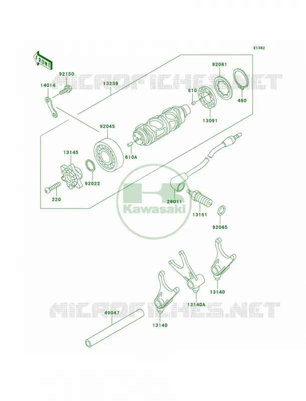Gear Change DrumShift Forks Kawasaki MOTOS 800 2003 Vulcan 800 Drifter  VN800-E3