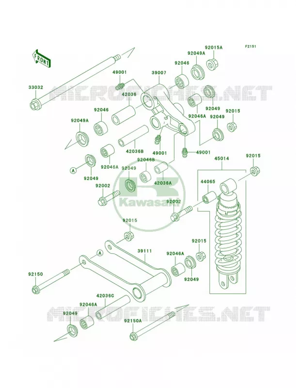 SuspensionShock Absorber Kawasaki MOTOS 800 2003 Vulcan 800 Drifter  VN800-E3