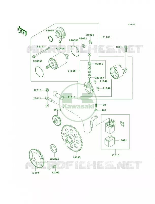 Starter Motor Kawasaki MOTOS 125 2002 Eliminator 125  BN125-A5