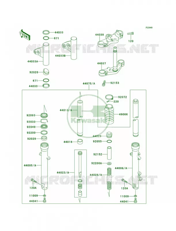 Front Fork Kawasaki MOTOS 650 2002 W650  EJ650-A4