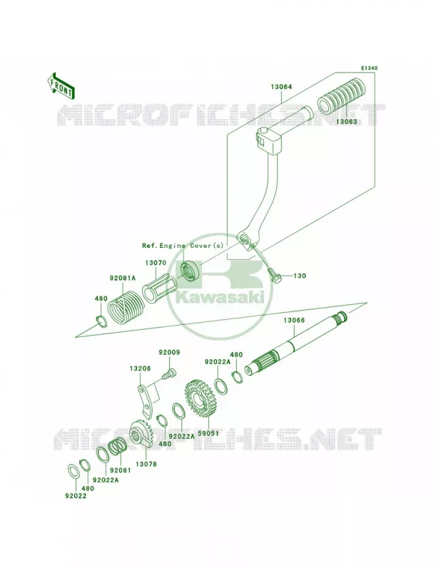 Kickstarter MechanismA1 Kawasaki MOTOS 110 2005 KLX110  KLX110-A4