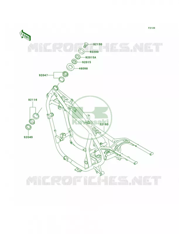 Frame Kawasaki MOTOS 500 2002 Vulcan 500 LTD  EN500-C7