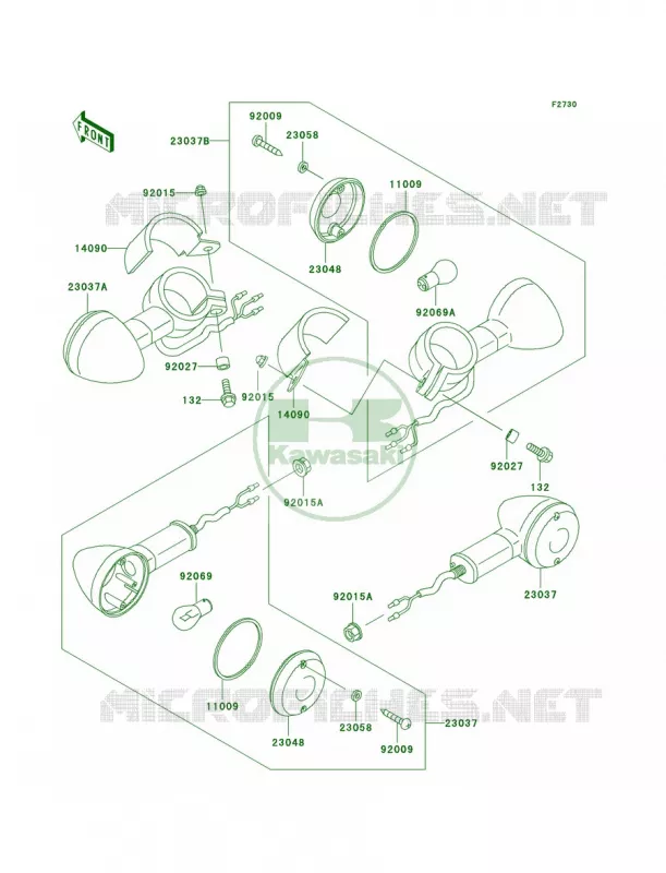 Turn Signals Kawasaki MOTOS 500 2002 Vulcan 500 LTD  EN500-C7