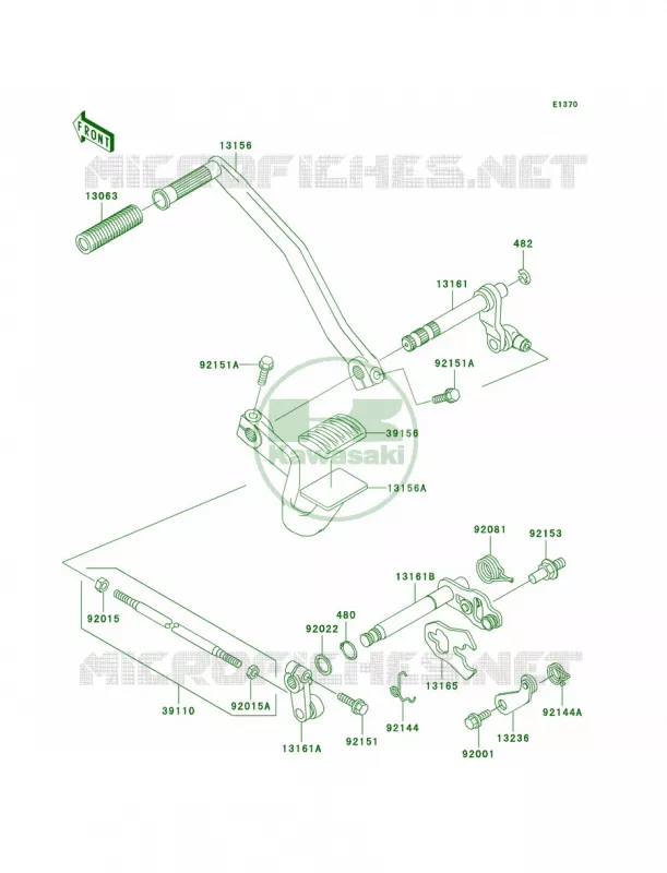 Gear Change Mechanism Kawasaki MOTOS 1500 2002 Vulcan 1500 Classic  VN1500-E5