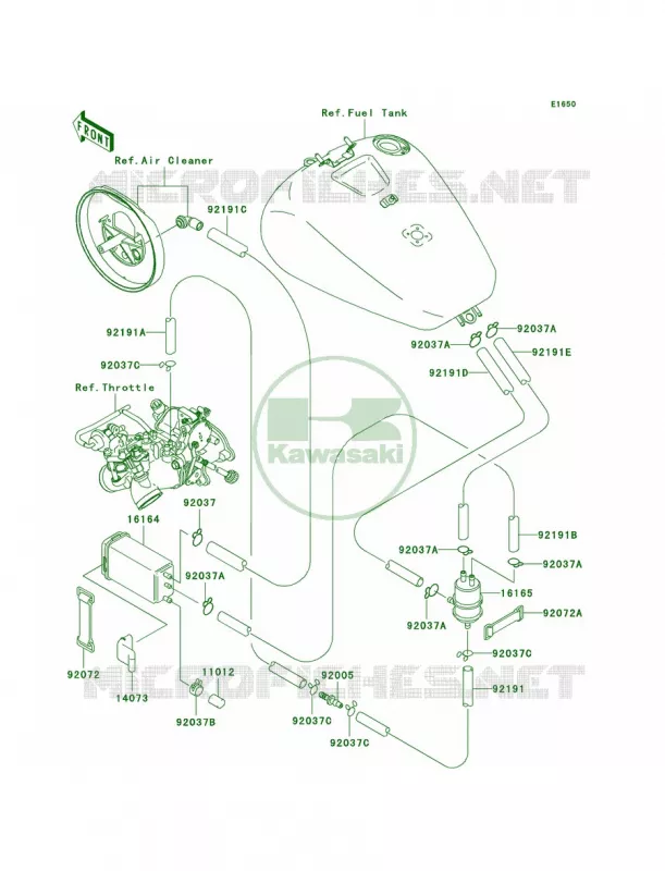 Fuel Evaporative System Kawasaki MOTOS 1500 2002 Vulcan 1500 Classic Fi  VN1500-N3