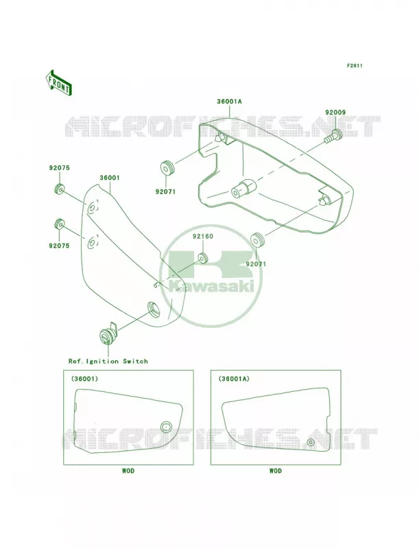 Side Covers Kawasaki MOTOS 1500 2002 Vulcan 1500 Classic Fi  VN1500-N3