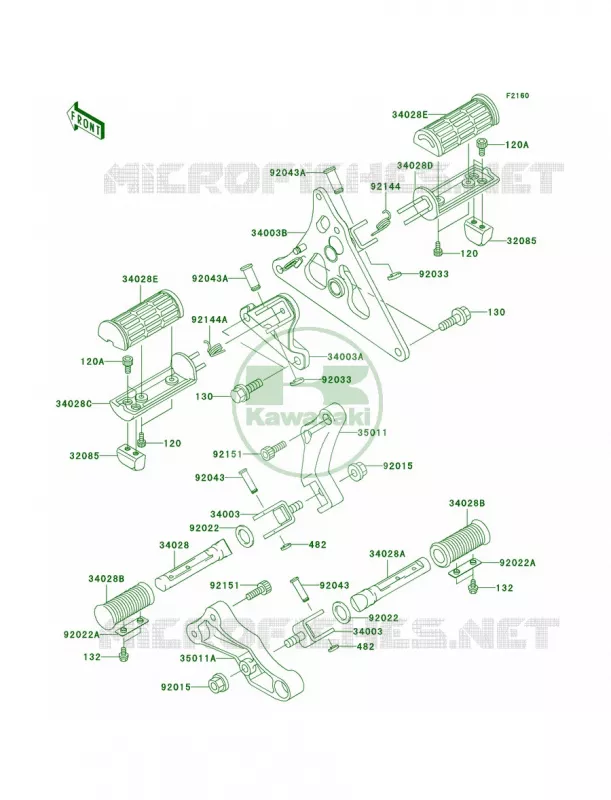 Footrests Kawasaki MOTOS 1500 2002 Vulcan 1500 Mean Streak  VN1500-P1