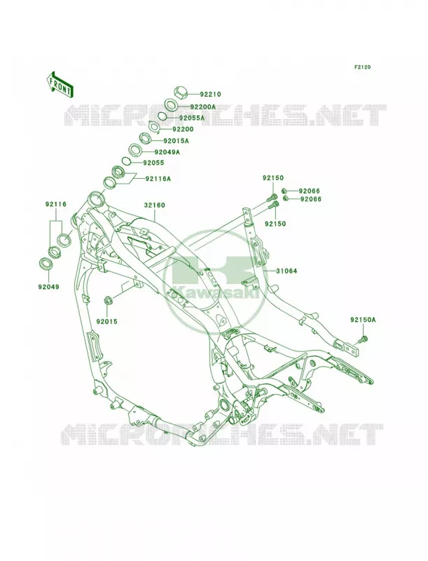 Frame Kawasaki MOTOS 1500 2002 Vulcan 1500 Mean Streak  VN1500-P1