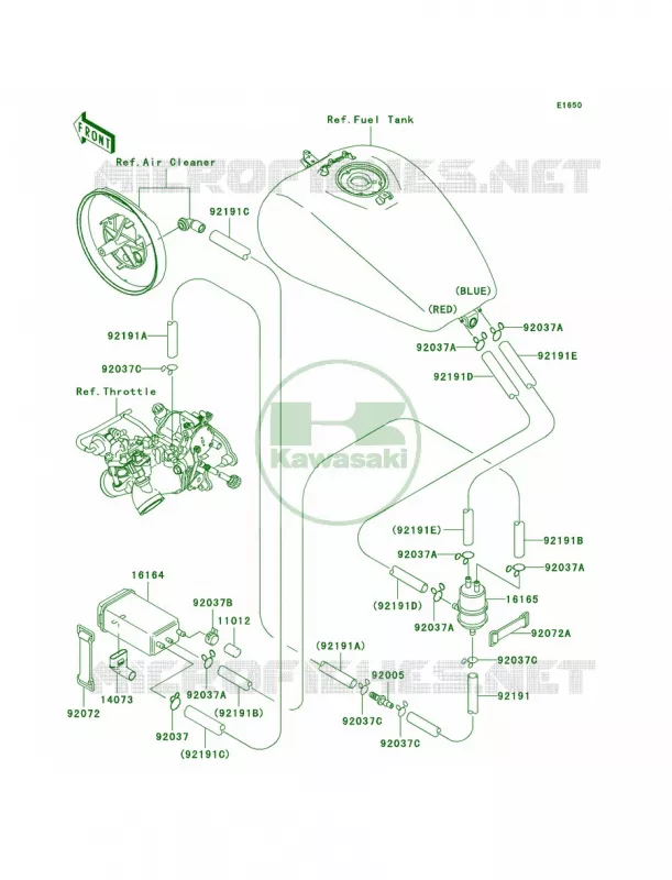 Fuel Evaporative SystemCA Kawasaki MOTOS 1500 2002 Vulcan 1500 Mean Streak  VN1500-P1