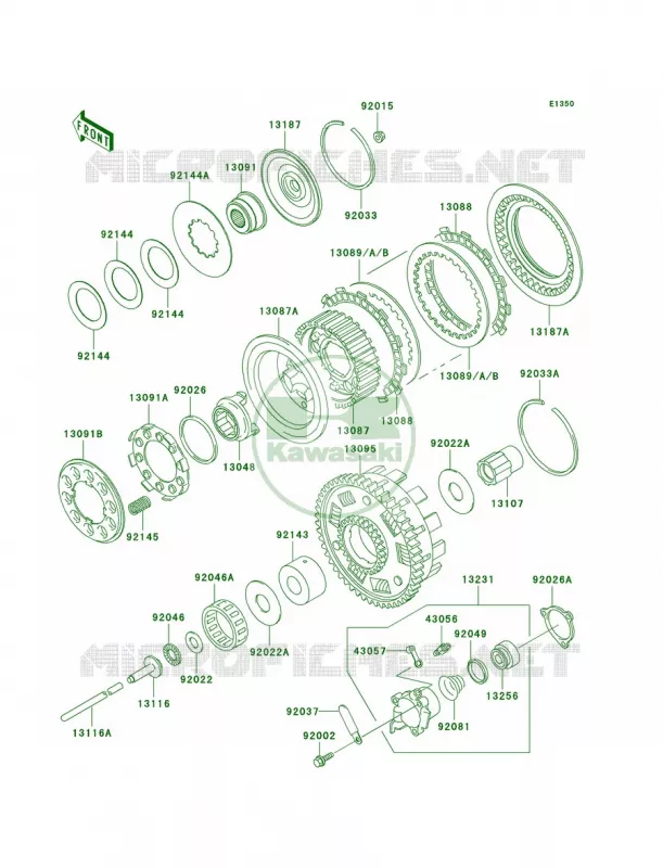 ClutchR1-R3 Kawasaki MOTOS 1500 2002 Vulcan 1500 Drifter  VN1500-R2