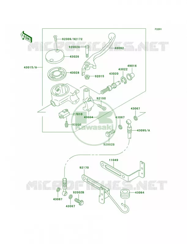 Front Master Cylinder Kawasaki MOTOS 800 2002 Vulcan 800 Classic  VN800-B7