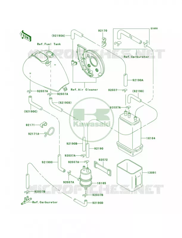 Fuel Evaporative SystemCA Kawasaki MOTOS 800 2002 Vulcan 800 Drifter  VN800-E2