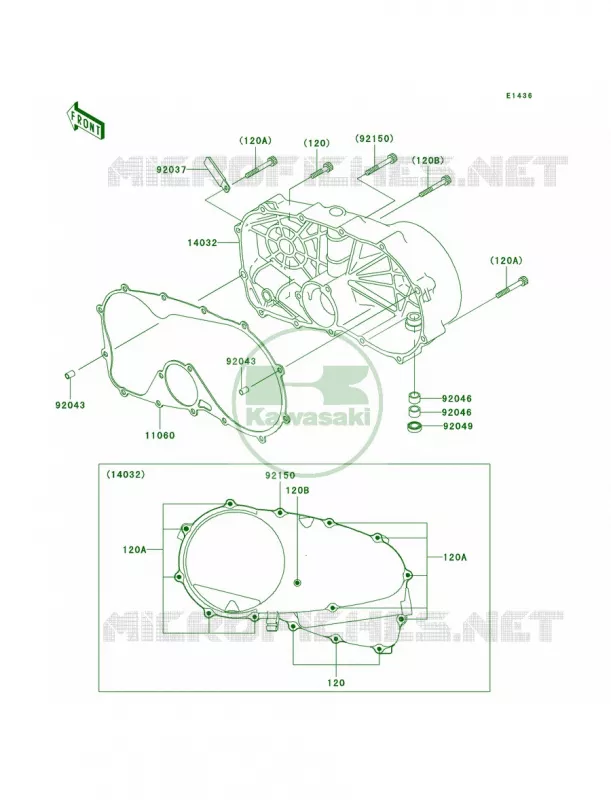 Right Engine Covers Kawasaki MOTOS 800 2002 Vulcan 800 Drifter  VN800-E2