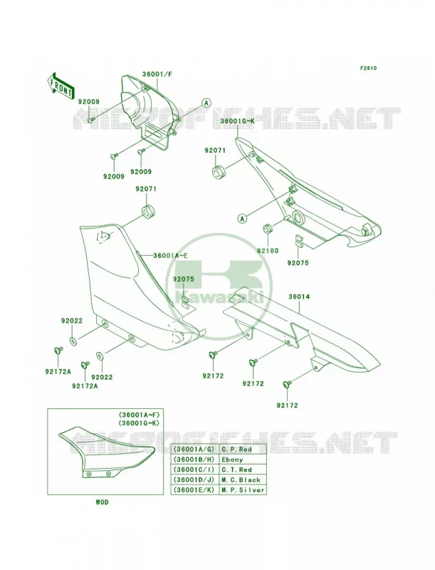 Side CoversChain Cover Kawasaki MOTOS 125 2001 Eliminator 125  BN125-A4