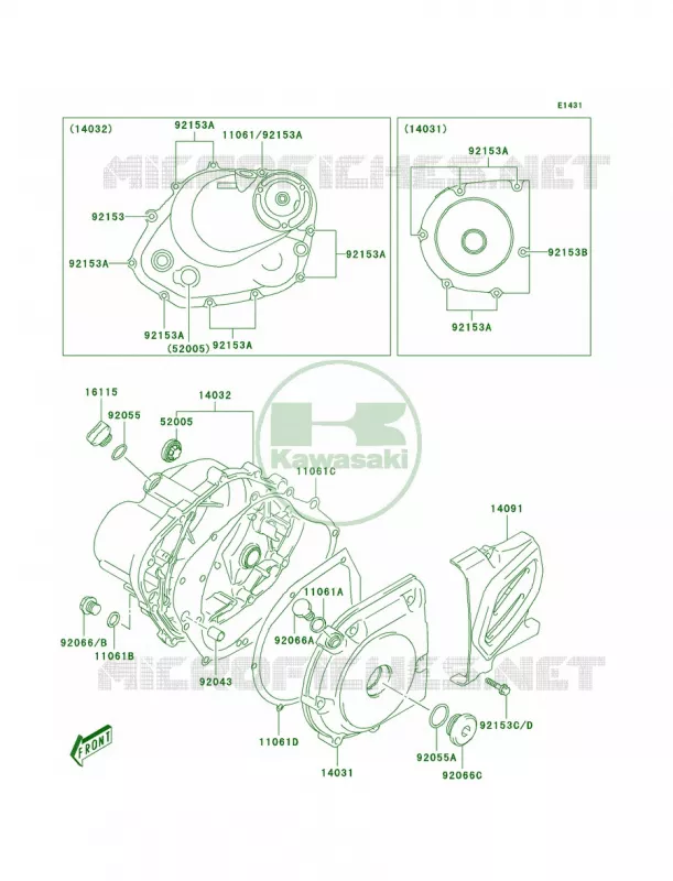 Engine Covers Kawasaki MOTOS 125 2005 KLX125  KLX125-A3