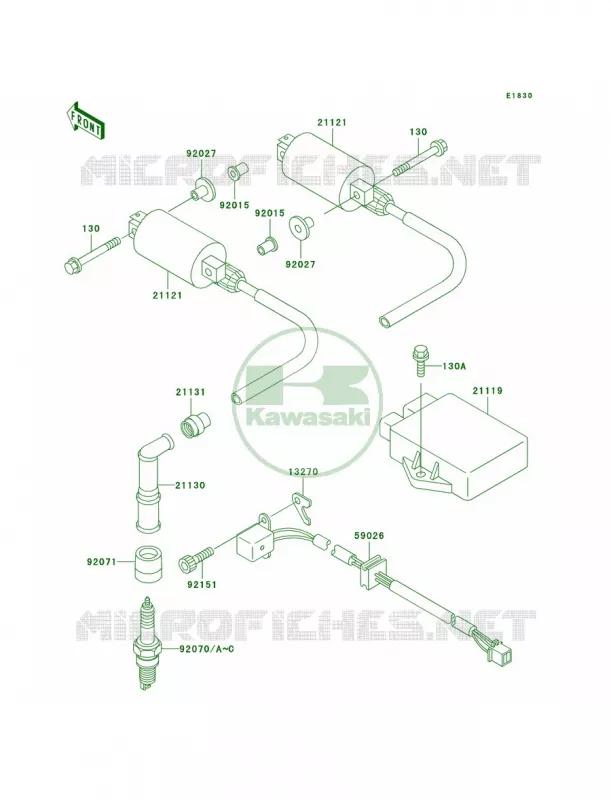 Ignition System Kawasaki MOTOS 500 2001 Vulcan 500 LTD  EN500-C6