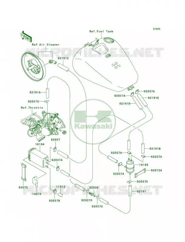 Fuel Evaporative SystemCA Kawasaki MOTOS 1500 2001 Vulcan 1500 Drifter  VN1500-R1