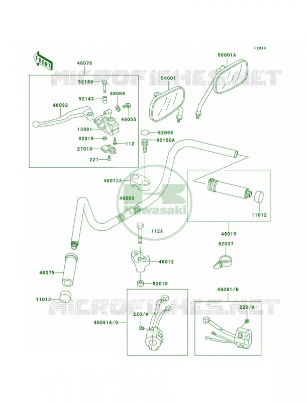 Handlebar Kawasaki MOTOS 800 2001 Vulcan 800 Classic  VN800-B6