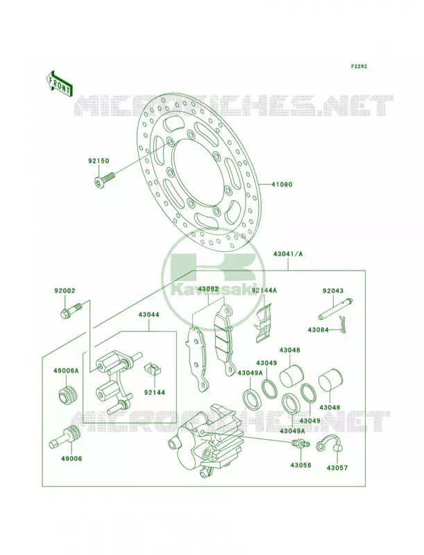 Front BrakeE1-E3 Kawasaki MOTOS 800 2001 Vulcan 800 Drifter  VN800-E1