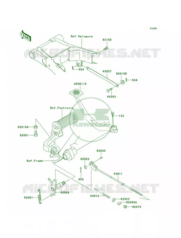 Brake PedalTorque Link Kawasaki MOTOS 650 2000 W650  EJ650-A2