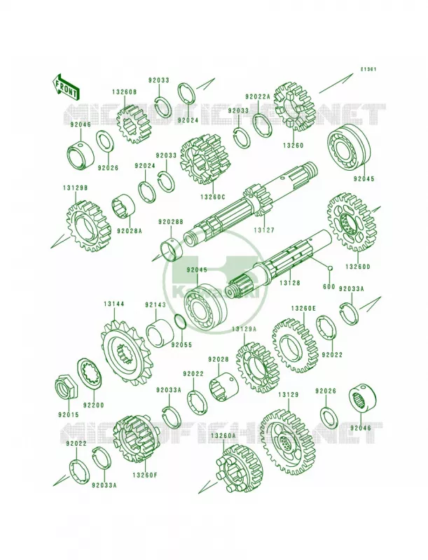 Transmission Kawasaki MOTOS 500 2000 Vulcan 500 LTD  EN500-C5