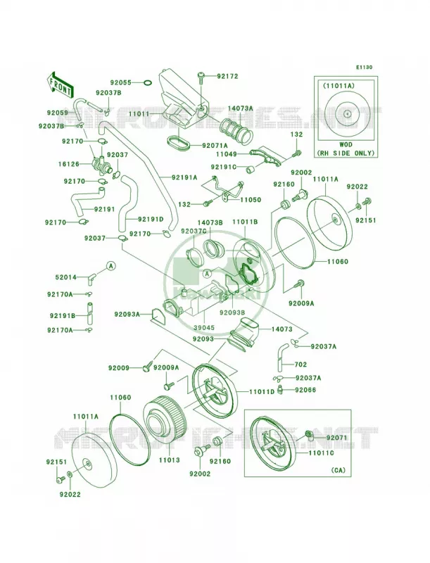 Air Cleaner Kawasaki MOTOS 1500 2000 Vulcan 1500 Classic  VN1500-E3