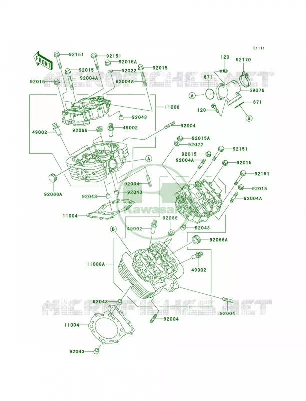 Cylinder Head Kawasaki MOTOS 1500 2000 Vulcan 1500 Classic  VN1500-E3