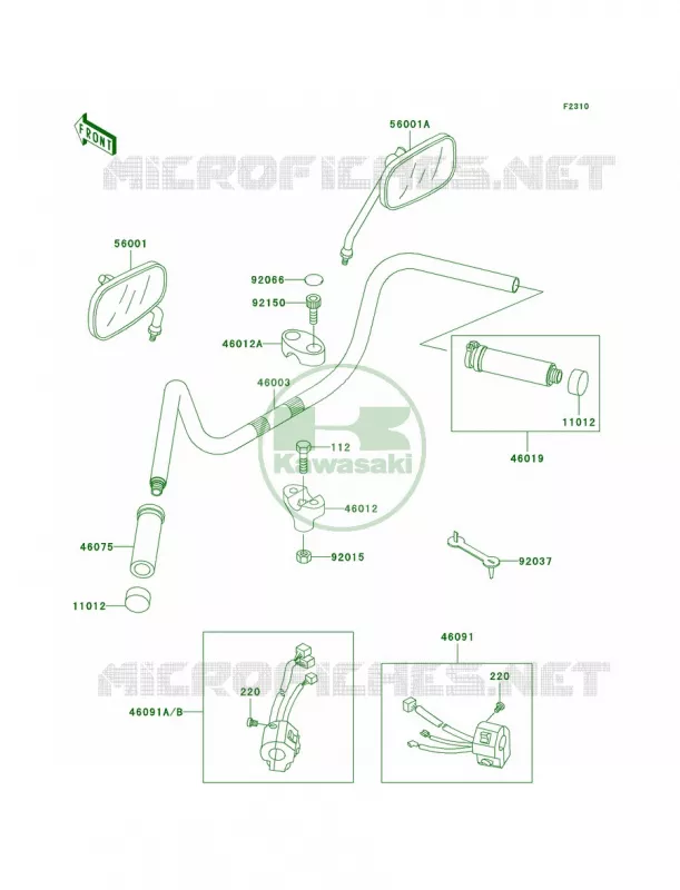 Handlebar Kawasaki MOTOS 1500 2000 Vulcan 1500 Classic  VN1500-E3