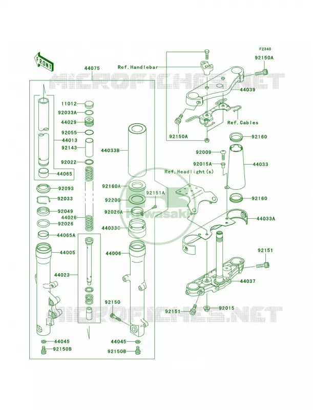 Front Fork Kawasaki MOTOS 1500 2000 Vulcan 1500 Drifter  VN1500-J2