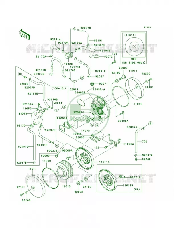 Air Cleaner Kawasaki MOTOS 1500 2000 Vulcan 1500 Classic Fi  VN1500-N1