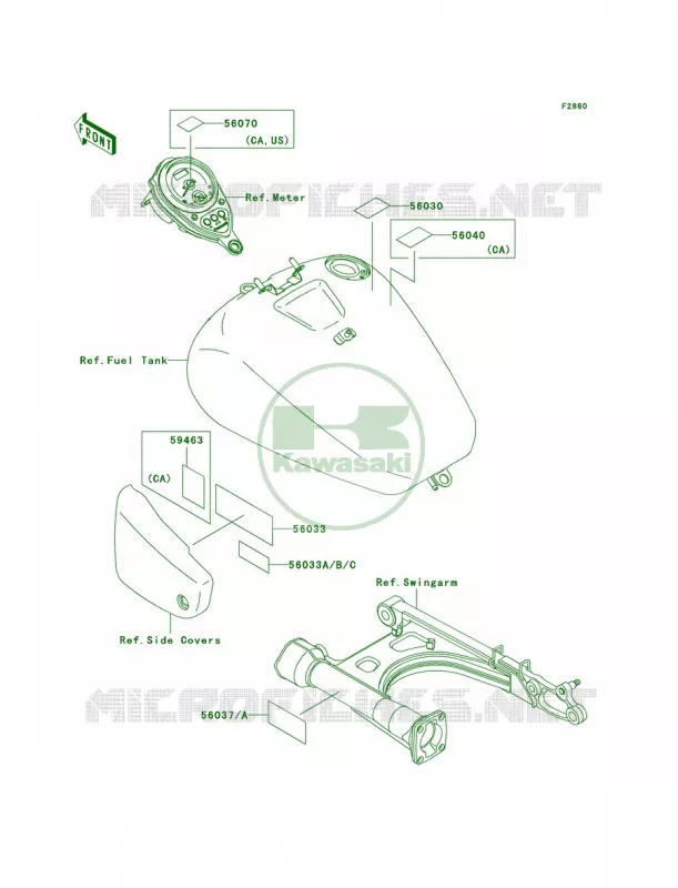 Labels Kawasaki MOTOS 1500 2000 Vulcan 1500 Classic Fi  VN1500-N1