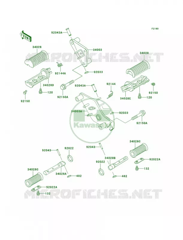 Footrests Kawasaki MOTOS 800 2000 Vulcan 800  VN800-A6