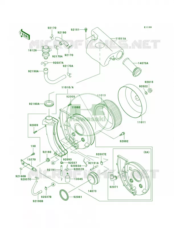 Air Cleaner Kawasaki MOTOS 800 2000 Vulcan 800 Classic  VN800-B5