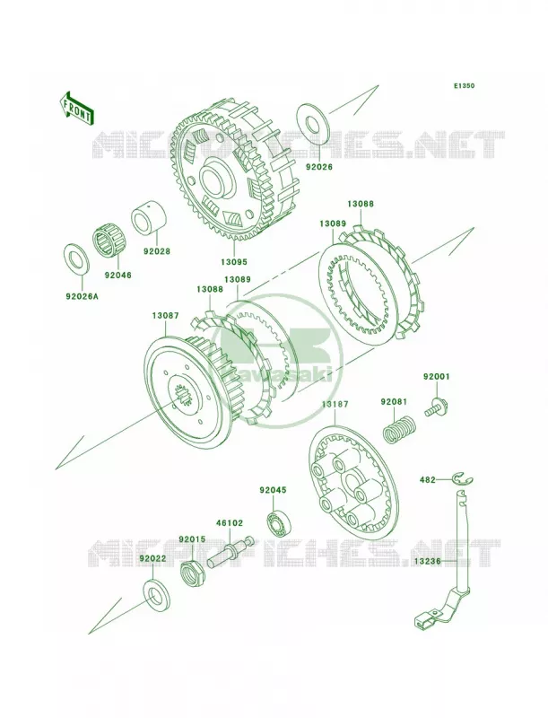 Clutch Kawasaki MOTOS 800 2000 Vulcan 800 Classic  VN800-B5