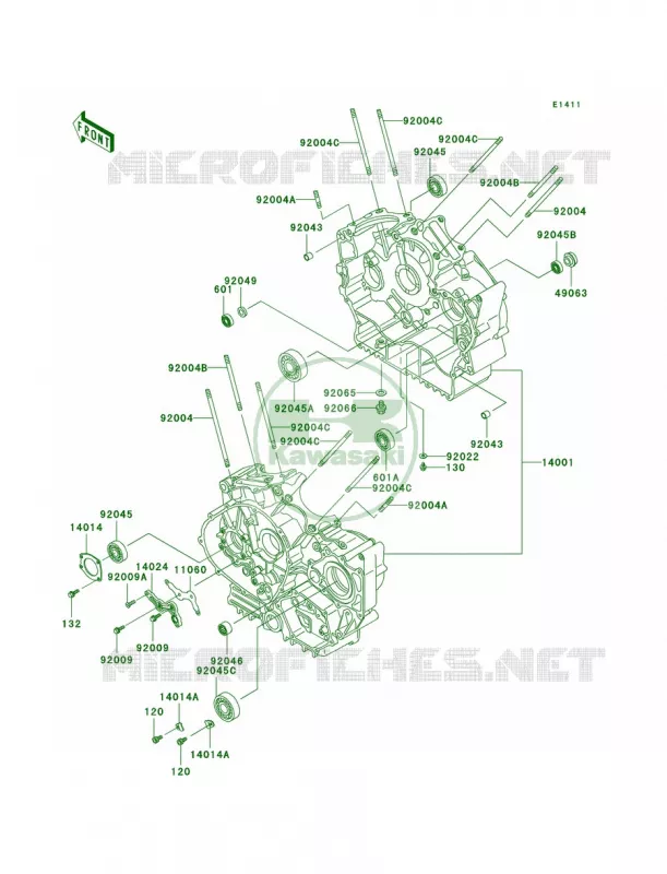 Crankcase Kawasaki MOTOS 800 2000 Vulcan 800 Classic  VN800-B5