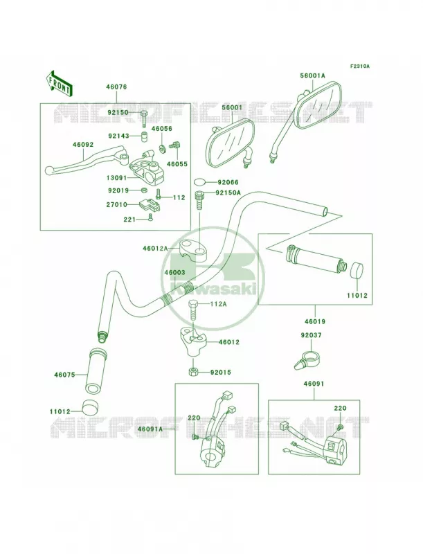 HandlebarVN800-B2B3B4B5 Kawasaki MOTOS 800 2000 Vulcan 800 Classic  VN800-B5