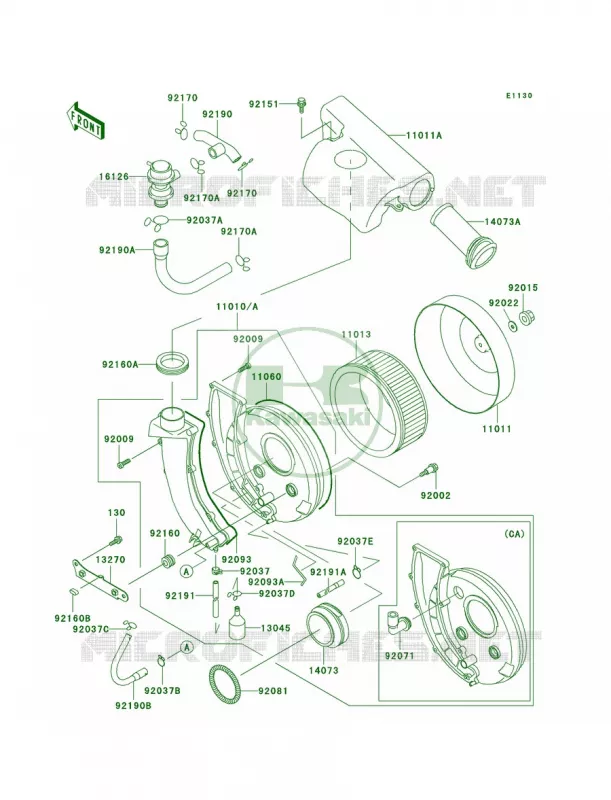 Air Cleaner Kawasaki MOTOS 800 2000 Vulcan 800 Drifter  VN800-C2