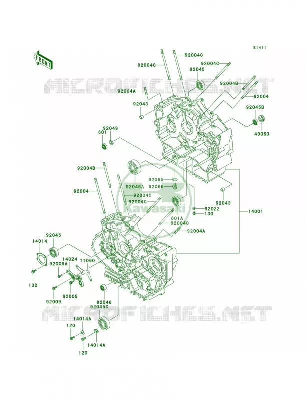 Crankcase Kawasaki MOTOS 800 2000 Vulcan 800 Drifter  VN800-C2