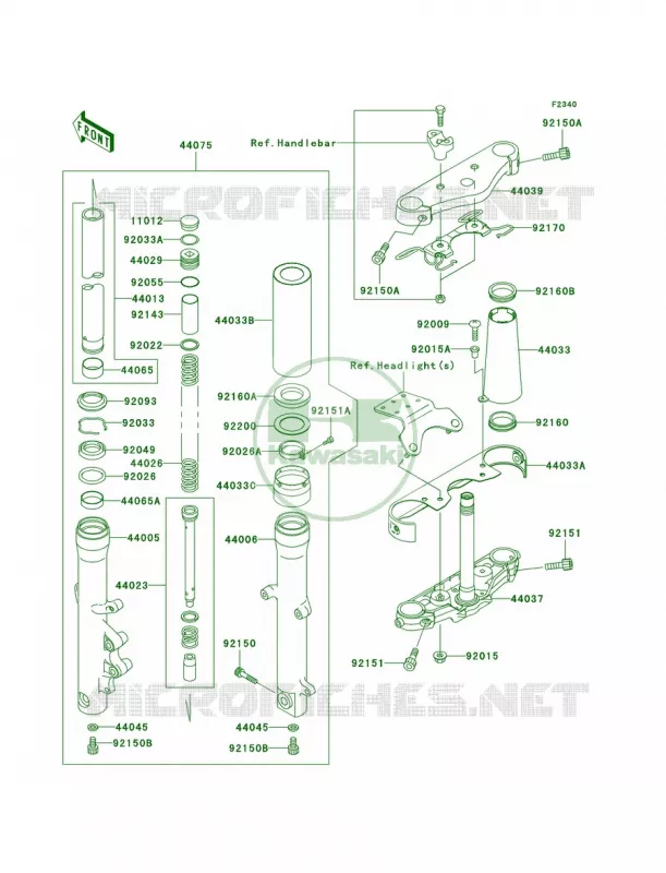Front Fork Kawasaki MOTOS 800 2000 Vulcan 800 Drifter  VN800-C2