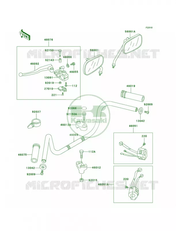 HandlebarVN800-B1 Kawasaki MOTOS 800 1999 Vulcan 800 Classic  VN800-B4