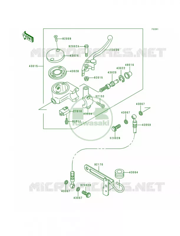 Front Master Cylinder Kawasaki MOTOS 1500 1998 Vulcan 1500 Classic  VN1500-E1