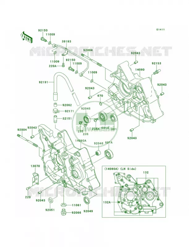 Crankcase Kawasaki MOTOS 110 2014 KLX110  KLX110CEF