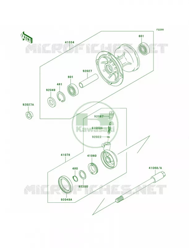 Front Hub Kawasaki MOTOS 200 2004 KDX200  KDX200-H10