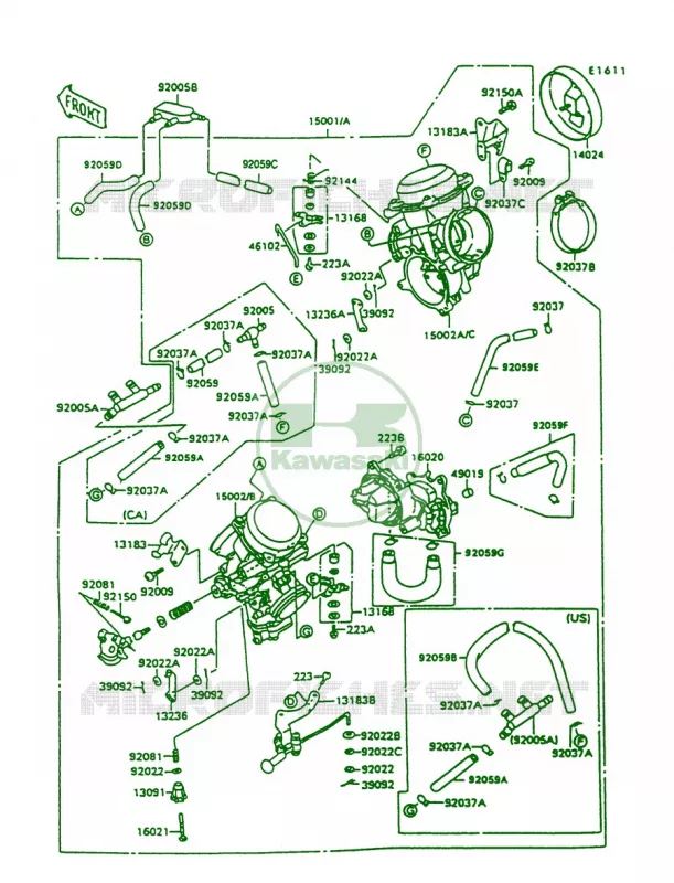 Carburetor Kawasaki MOTOS 1500 1997 Vulcan 1500 L  VN1500-C4