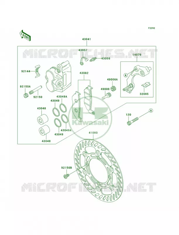 Front BrakeA10 Kawasaki MOTOS 220 2004 KDX220R  KDX220-A11