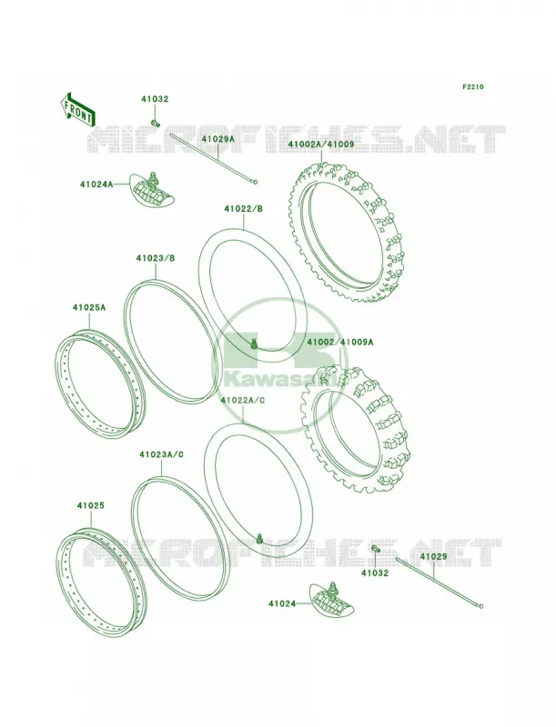 WheelsTires Kawasaki MOTOS 220 2004 KDX220R  KDX220-A11